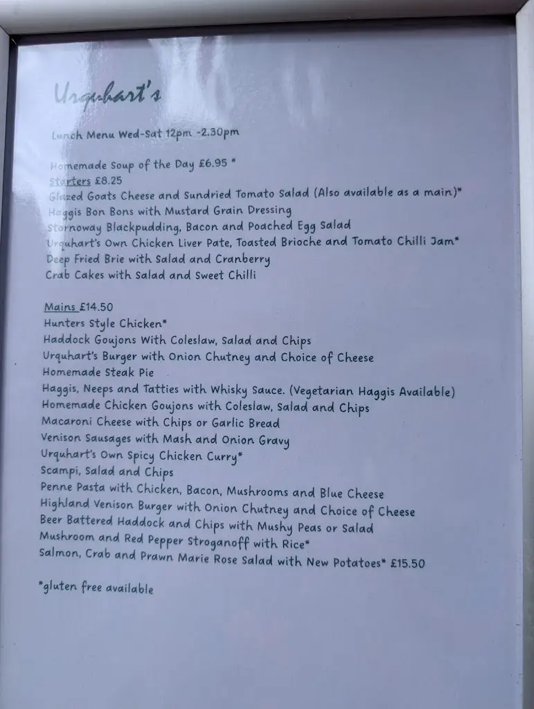 Menu_Urquhart’s Restaurant_Inverness_image_1