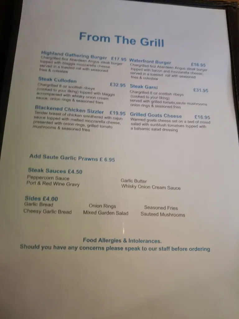 Menu_The WaterFront_Inverness_immagine_3