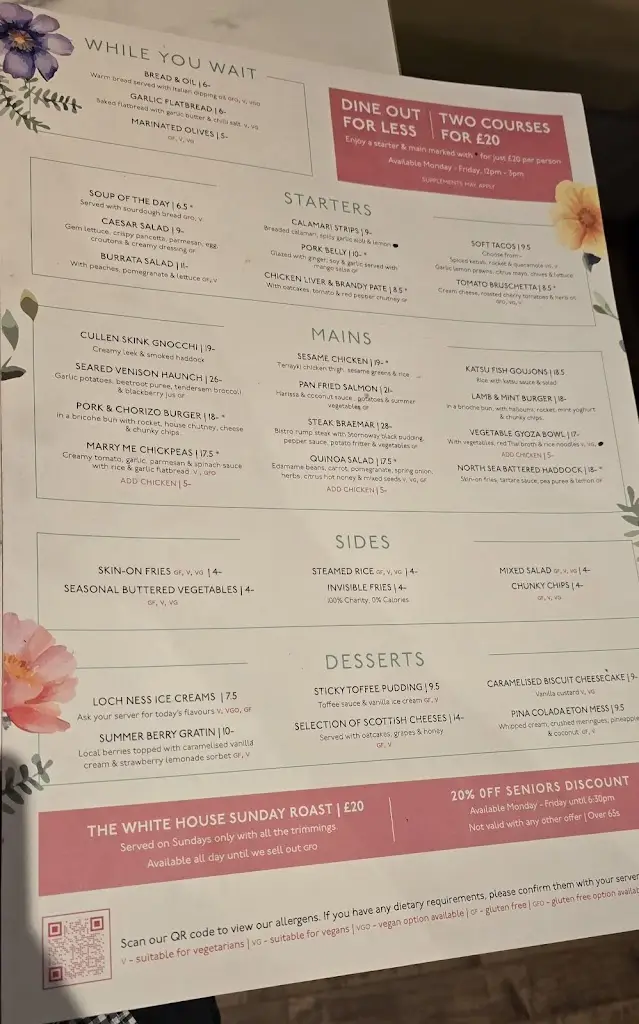 Menu_The White House_Inverness_image_2