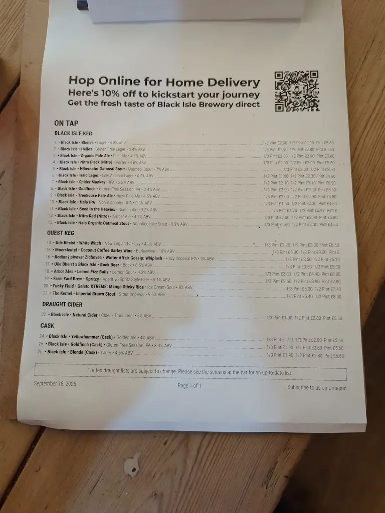 Menu_Black Isle Bar & Rooms_Inverness_image_2