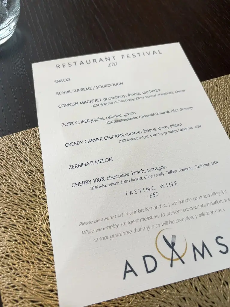 Menu_Adam's Restaurant_Birmingham_image_2