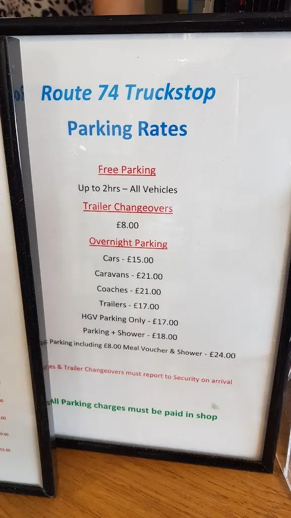 Menu_Route 74 Truckstop_Lesmahagow_image_3