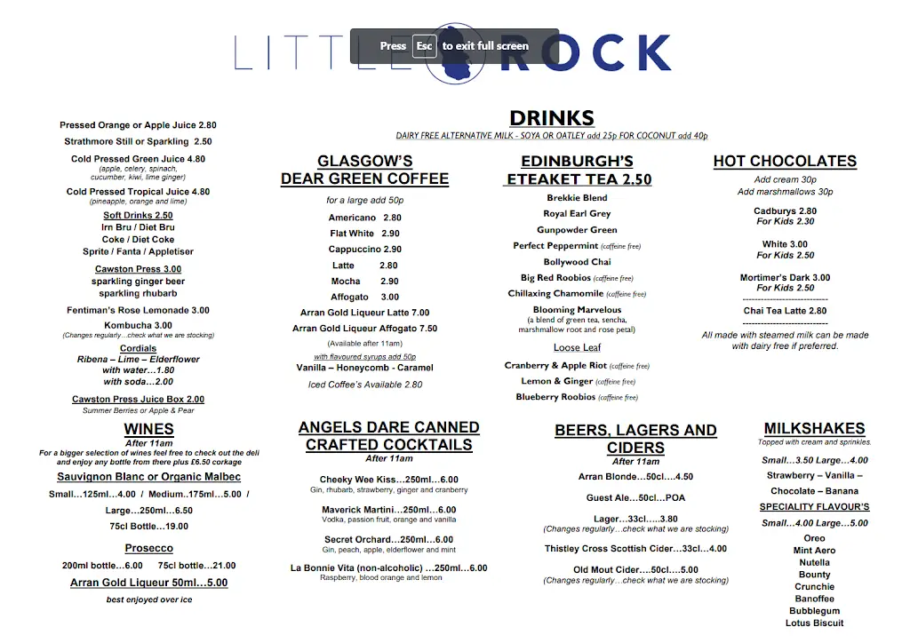 Menu_Little Rock Cafe & Wee Deli_Lamlash_image_2