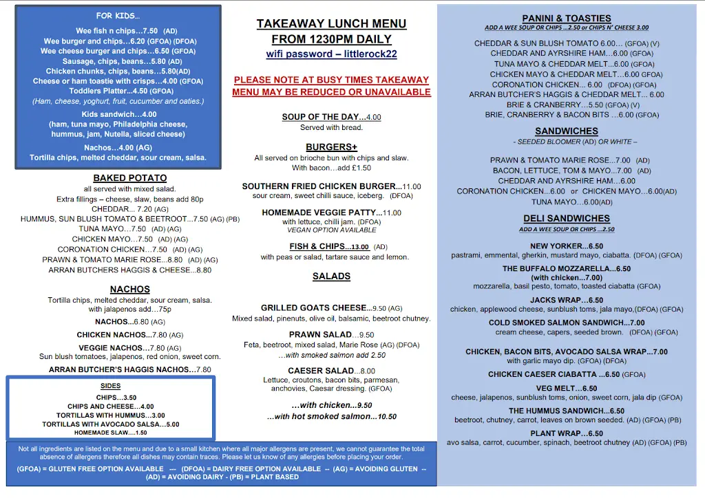 Menu_Little Rock Cafe & Wee Deli_Lamlash_image_3