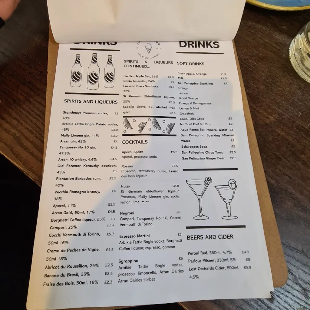 Menu_The Parlour_Lamlash_image_2