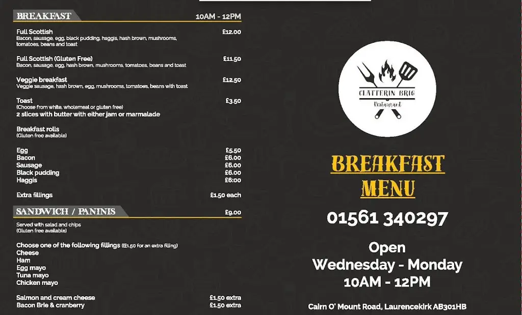 Menu_Clatterin Brig Restaurant_Laurencekirk_image_1