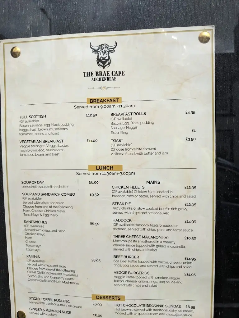 Menu_The Brae Cafe_Laurencekirk_immagine_1