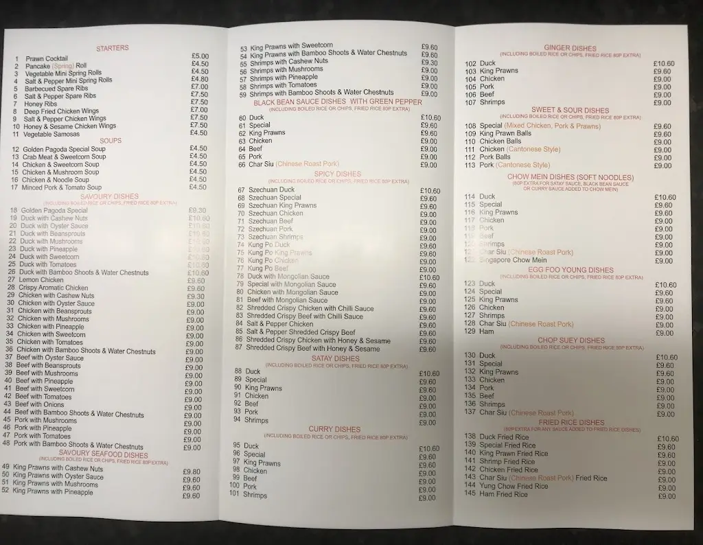 Menu_Golden Pagoda_Leuchars_image_3