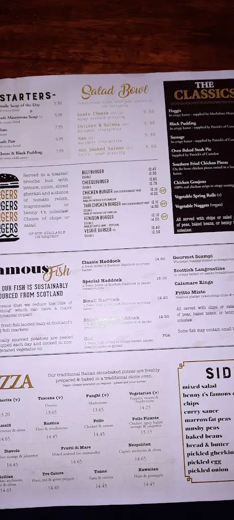 Menu_Benny T’s_Laurieston_image_4