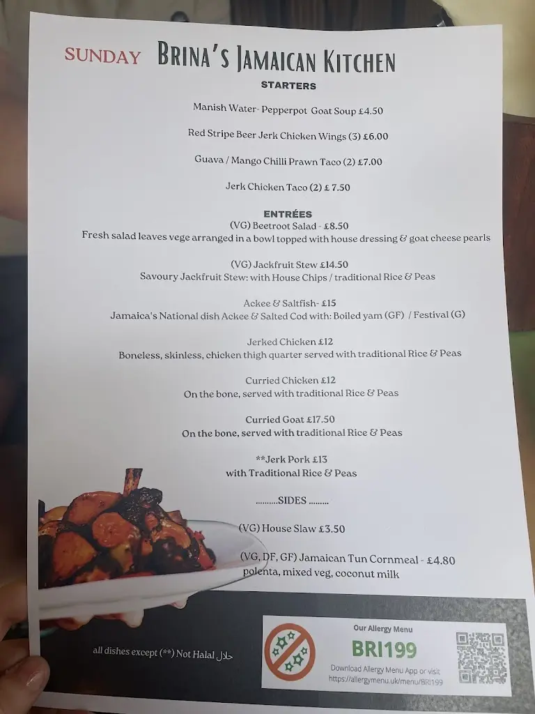 Menu_Brina's Jamaican Kitchen_Laurieston_image_1