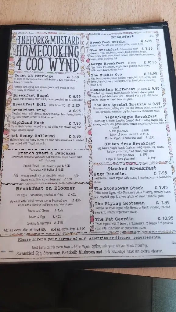 Menu_The Fork & Mustard_Laurieston_immagine_1