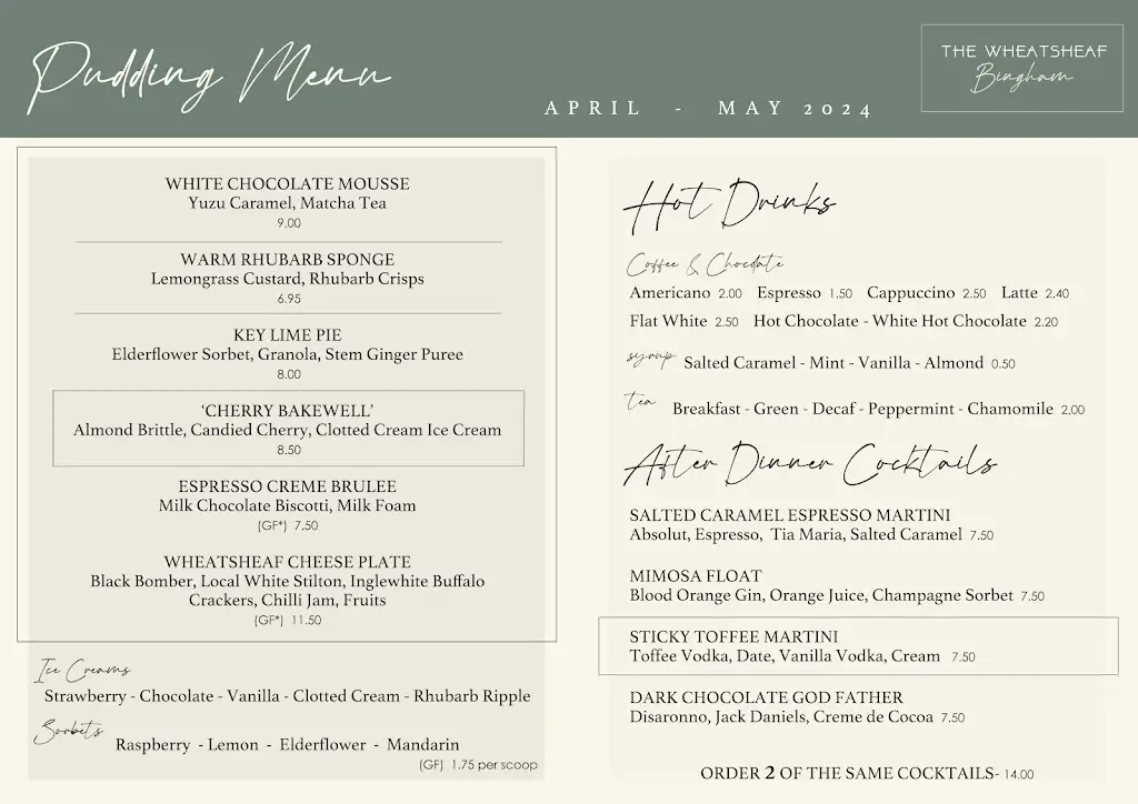 Menu_The Wheatsheaf Pub, Restaurant & Rooms_Bingham_image_2