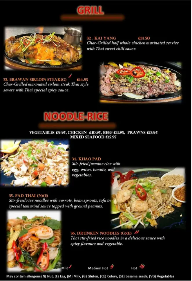 Menu_Erawan Thai Restaurant_Laurieston_immagine_3