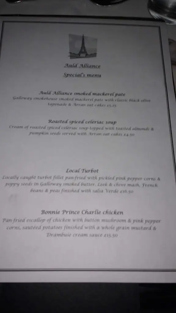 Menu_The Auld Alliance_Kirkcudbright_image_4