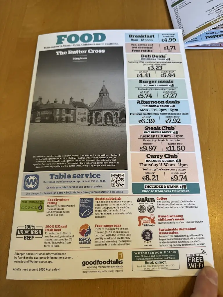 Menu_The Butter Cross - JD Wetherspoon_Bingham_image_4
