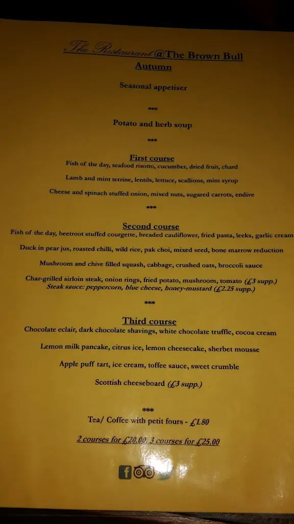 Menu_The Brown Bull_Lochwinnoch_image_1