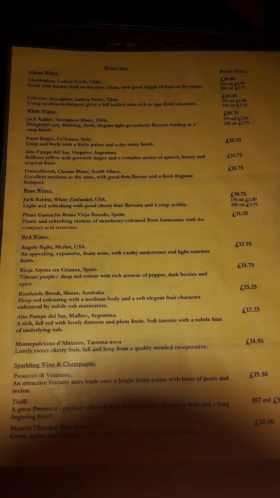Menu_The Brown Bull_Lochwinnoch_image_3