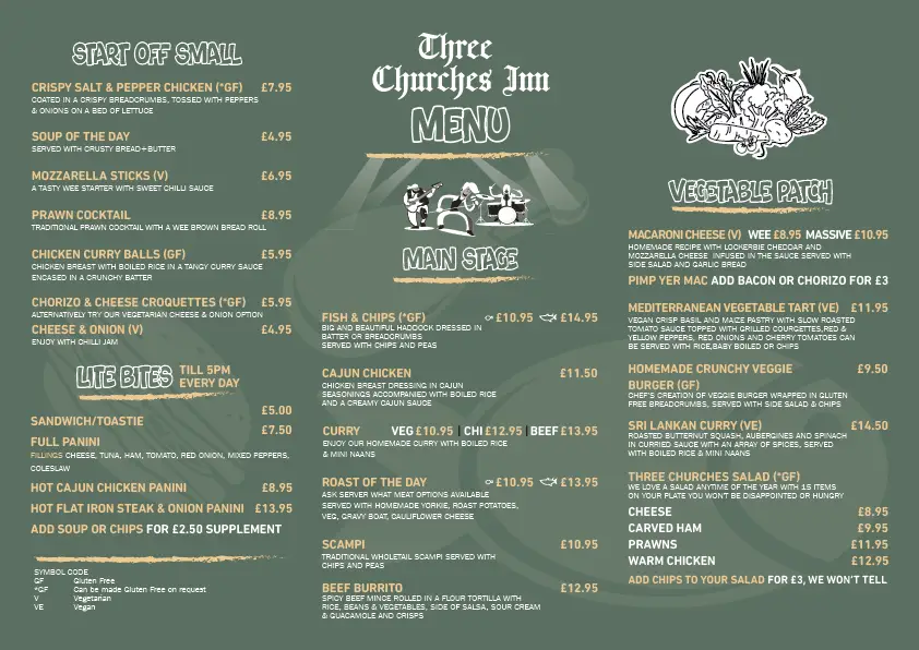 Menu_The Three Churches_Lochwinnoch_image_1