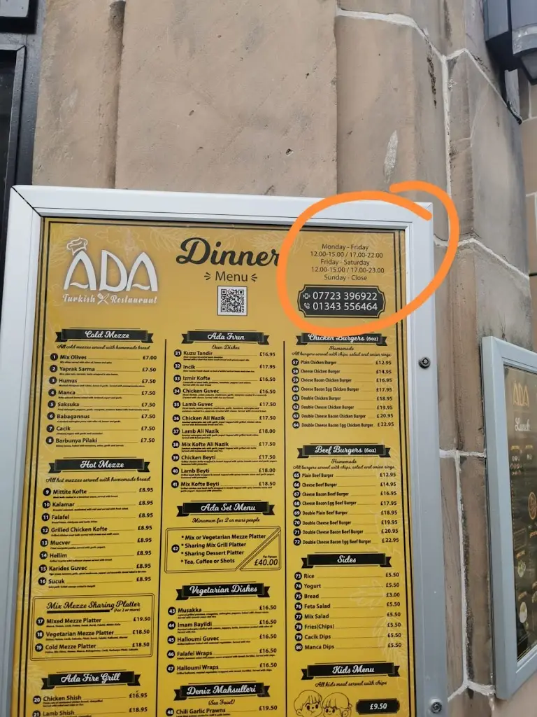 Menu_Ada Turkish | Café And Restaurant_Lhanbryde_image_1