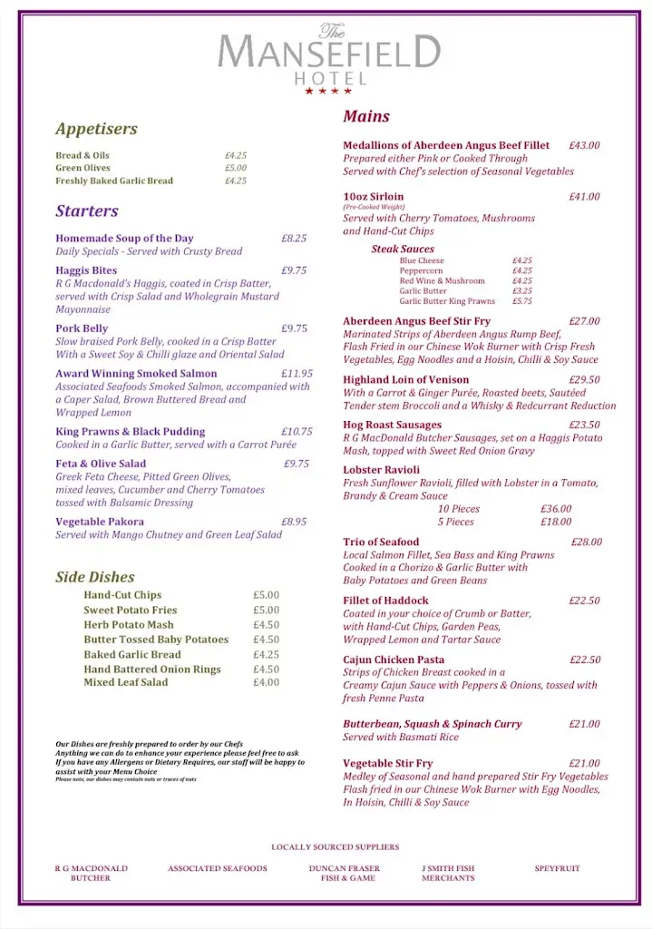 Menu_The Mansefield Restaurant_Lhanbryde_immagine_1