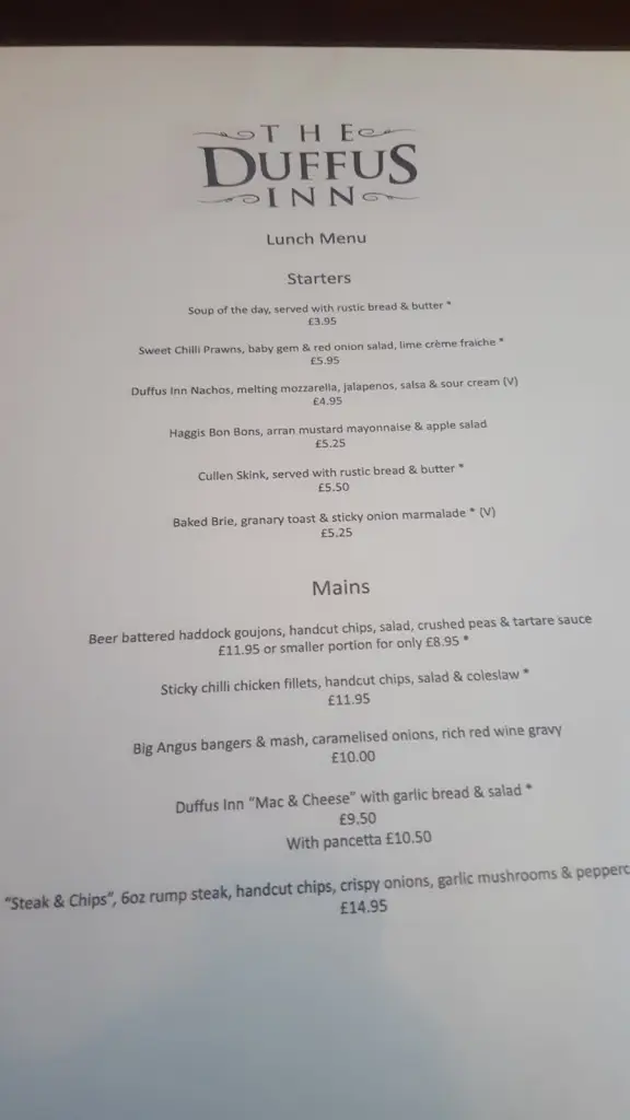 Menu_Duffus Inn Restaurant & Bar_Lhanbryde_image_1