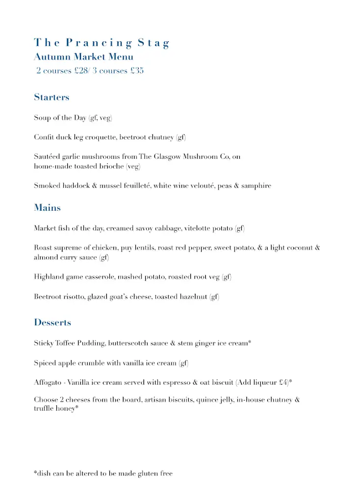 Menu_The Prancing Stag_Linwood_image_1