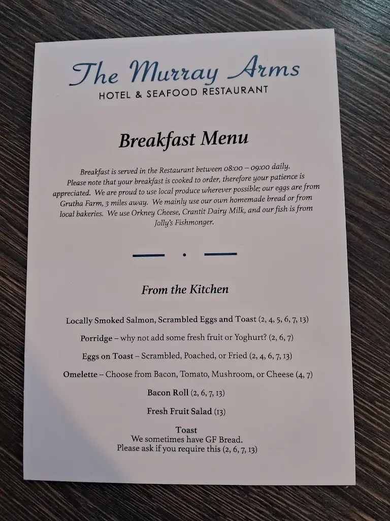 Menu_The Murray Arms Hotel & Seafood Restaurant_Kirkwall_image_3