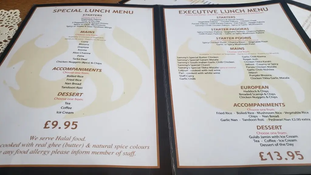 Menu_Sammy's Indian Grill Restaurant and bar_Menstrie_image_2