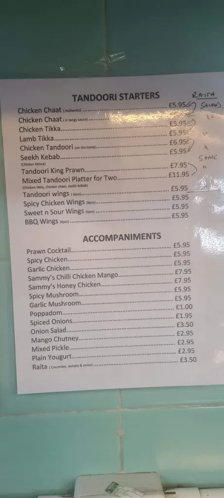 Menu_Sammy's Indian Grill Restaurant and bar_Menstrie_image_4