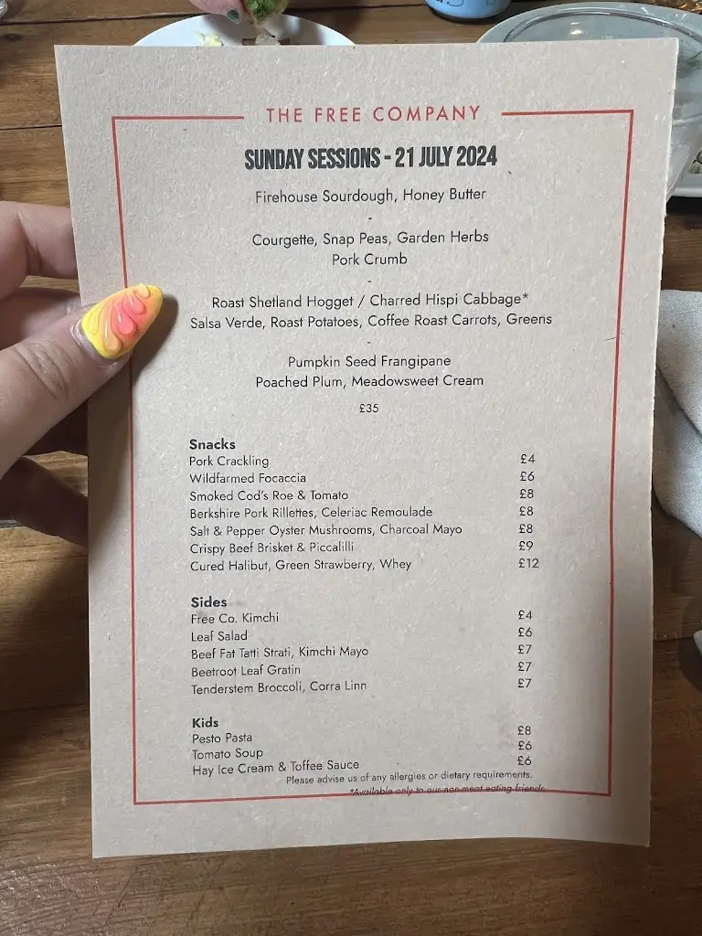 Menu_The Free Company_Midlothian_image_3
