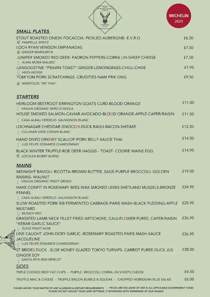Menu_The Kirkmichael Arms_Maybole_image_1