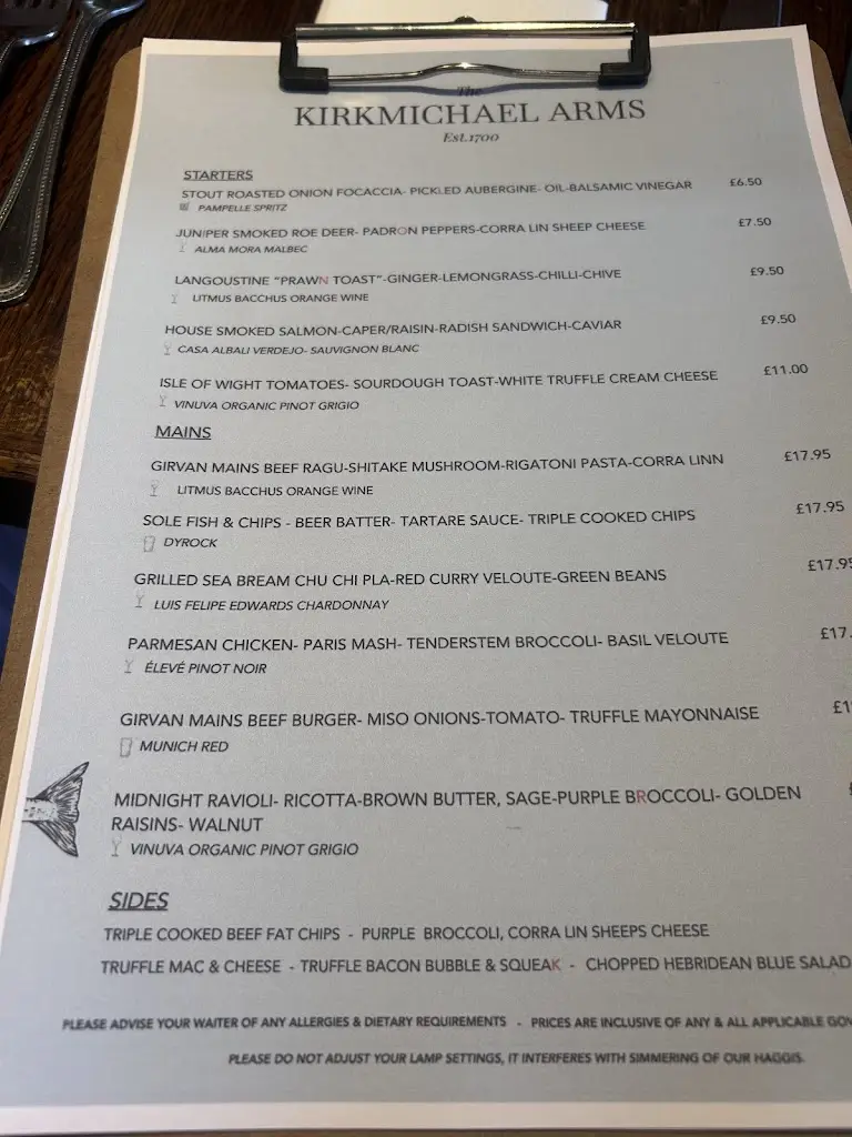 Menu_The Kirkmichael Arms_Maybole_image_3