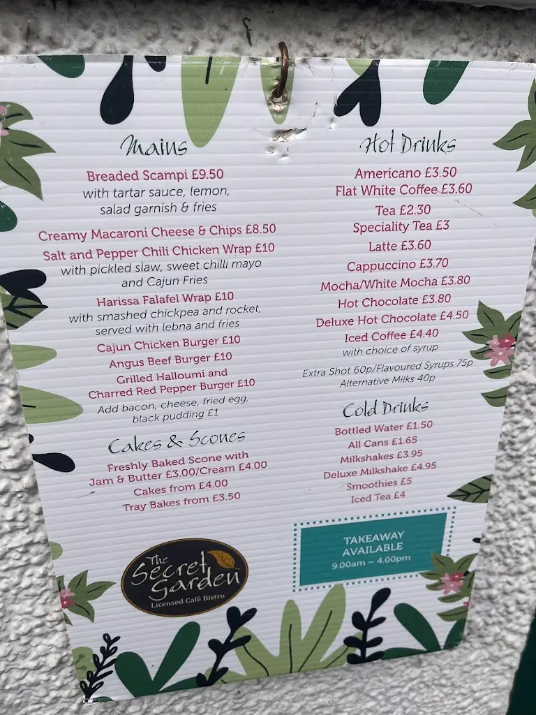 Menu_The Secret Garden_Maybole_image_2