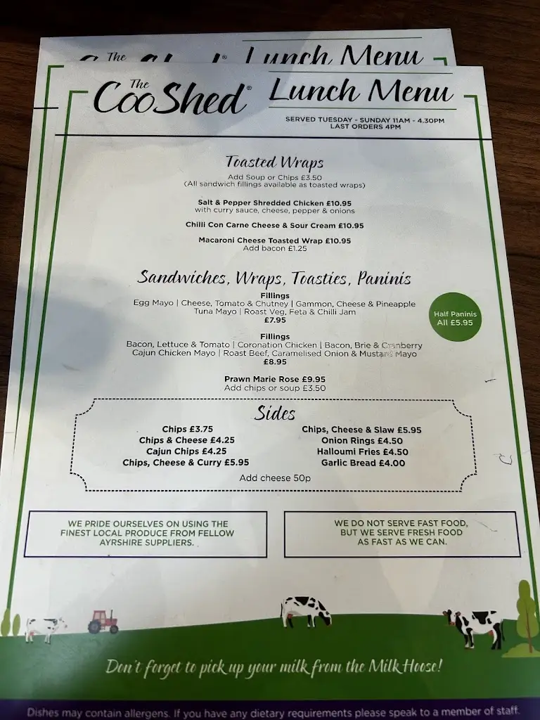 Menu_The Coo Shed_Maybole_imagen_2