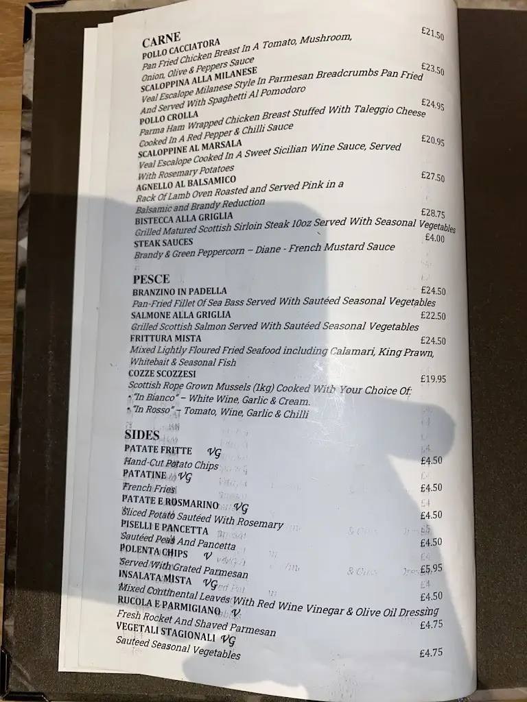 Menu_Crolla's Italian Kitchen_Musselburgh_image_1