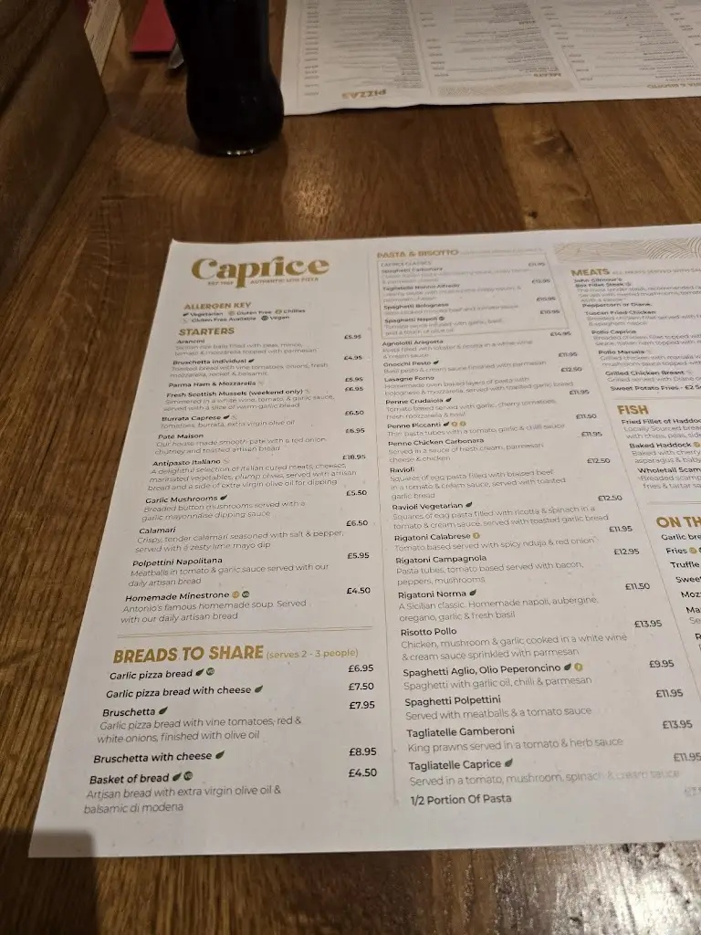 Menu_Caprice Restaurant_Musselburgh_immagine_3