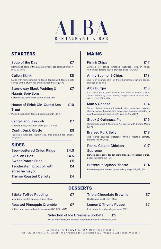 Menu_The Alba Bar & Restaurant_Newmacher_imagen_1