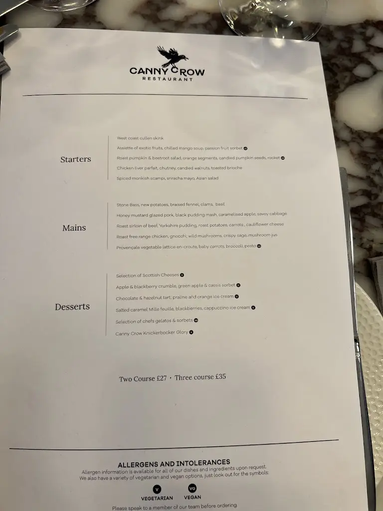 Menu_The canny crow restaurant_North Ayrshire_image_3