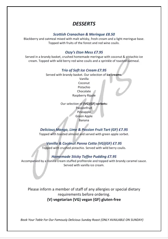 Menu_Ozzy's Fine Dining Restaurant_Nairn_image_1