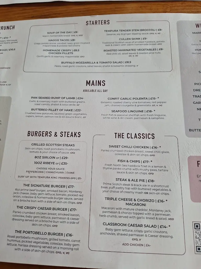 Menu_The Classroom Bistro_Nairn_image_2