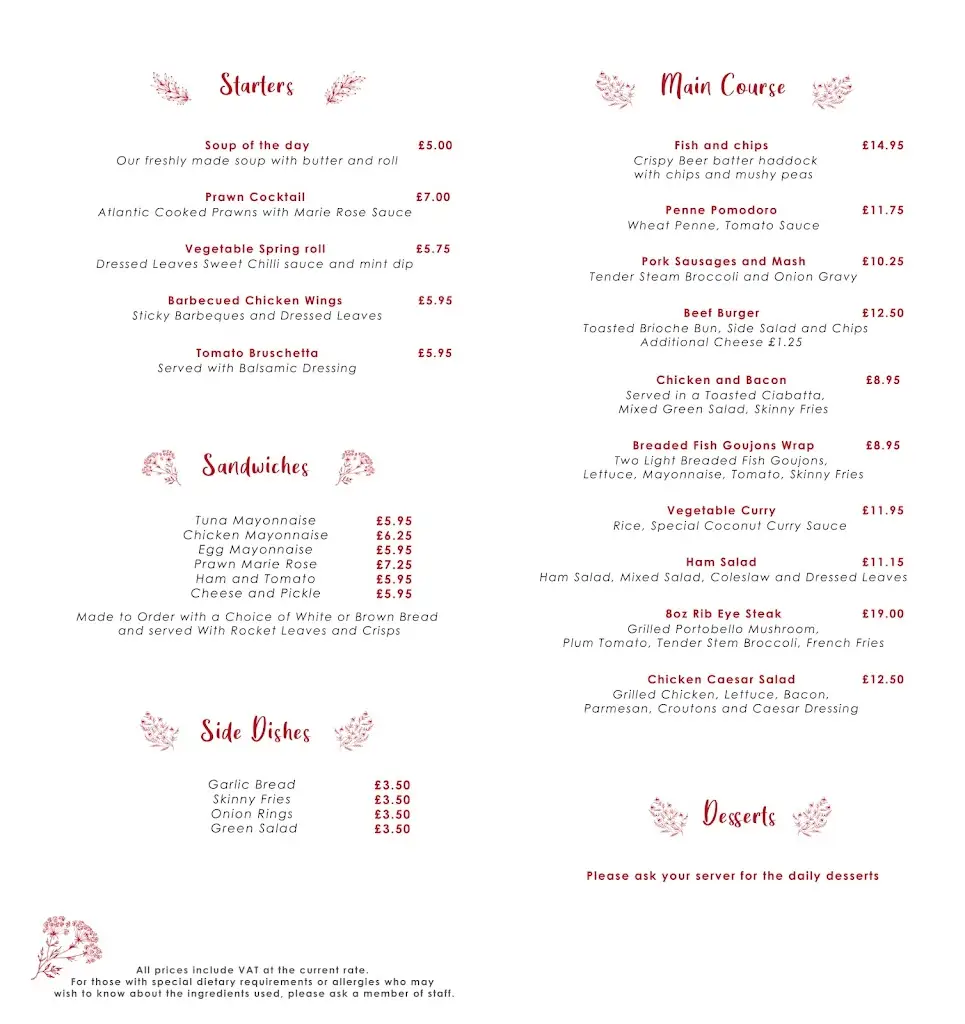 Menu_Chaplin’s Restaurant_Nairn_image_2