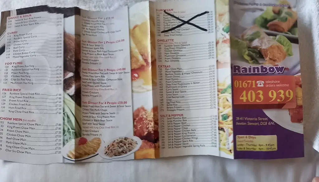 Menu_Rainbow Chinese takeaway_Newton Stewart_image_3