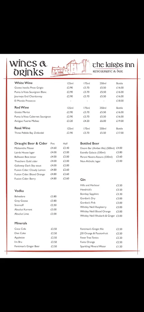 Menu_Lairds Inn_Newton Stewart_image_1