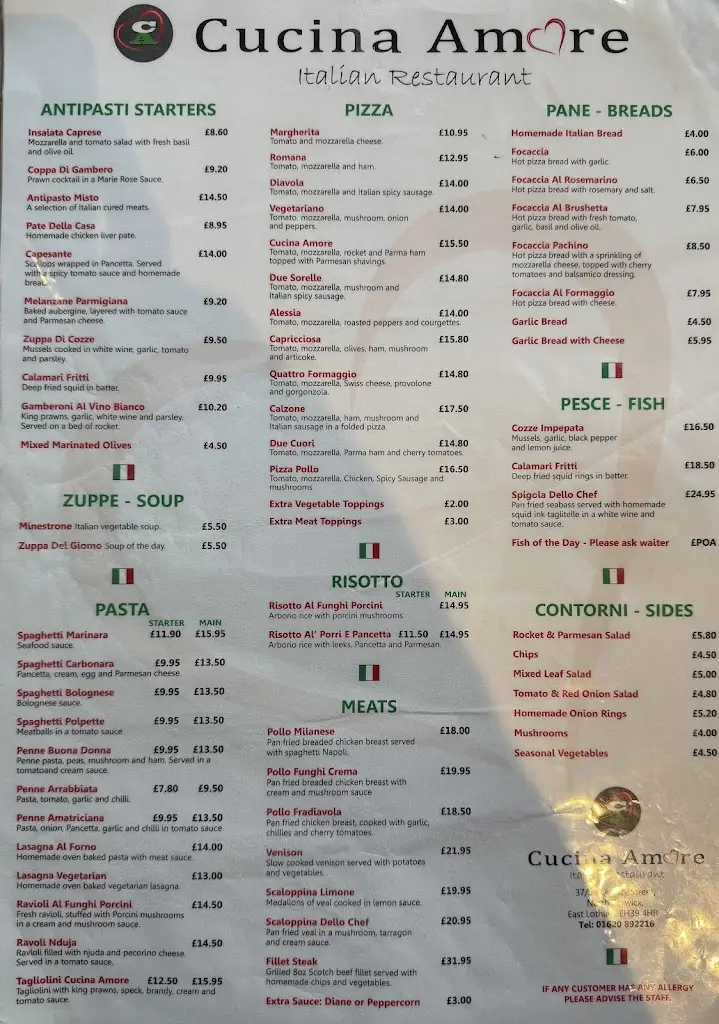 Menu_Cucina Amore_North Berwick_image_1