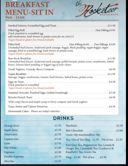 Menu_The Rocketeer Restaurant_North Berwick_image_1