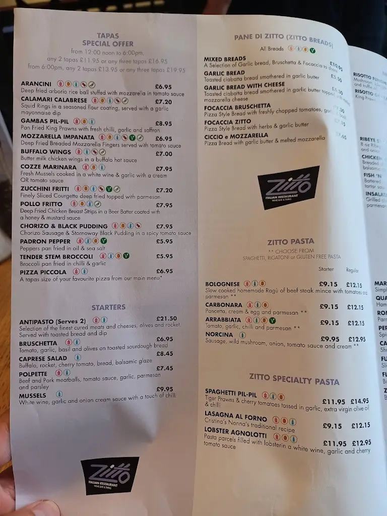 Menu_Zitto Italian Winebar & Trattoria_North Berwick_image_1