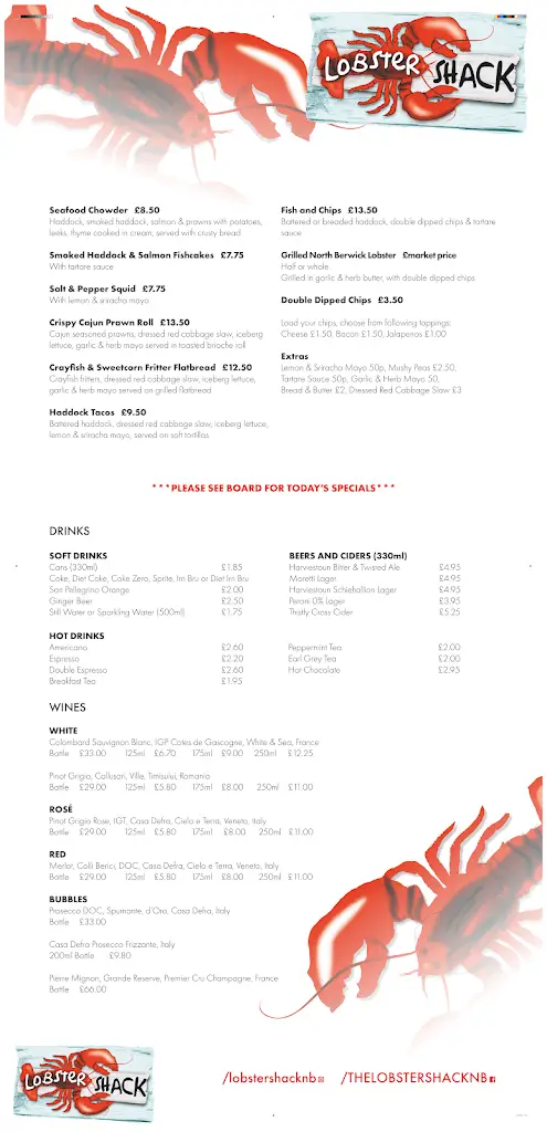 Menu_The Lobster Shack_North Berwick_immagine_1