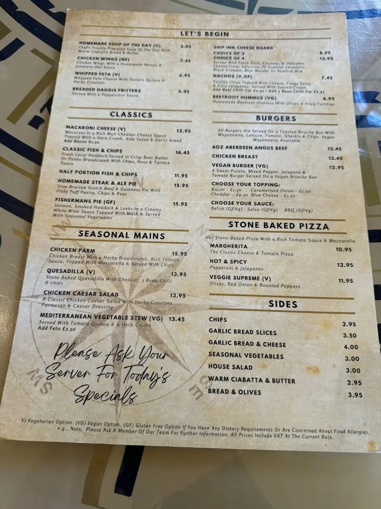 Menu_The Ship Inn_North Berwick_image_1