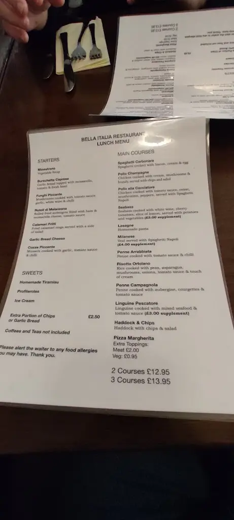 Menu_Bella Italia_North Berwick_imagen_2