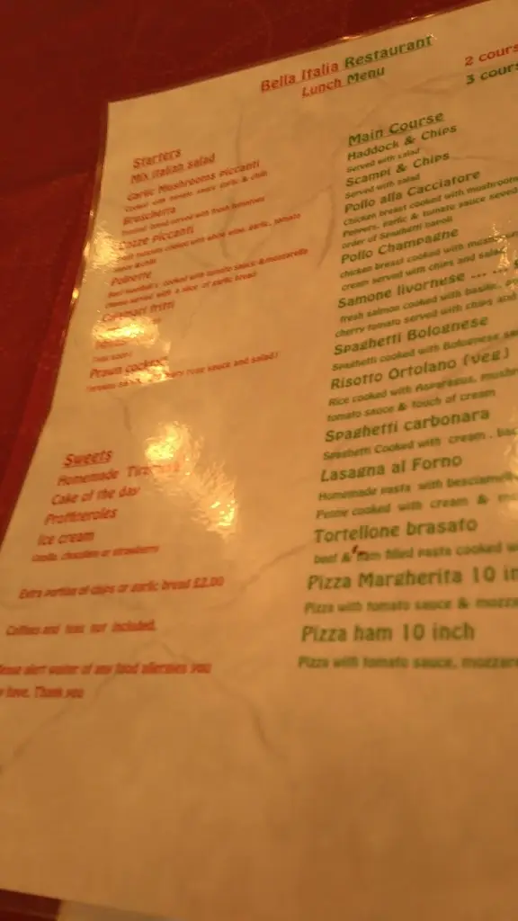 Menu_Bella Italia_North Berwick_imagen_3
